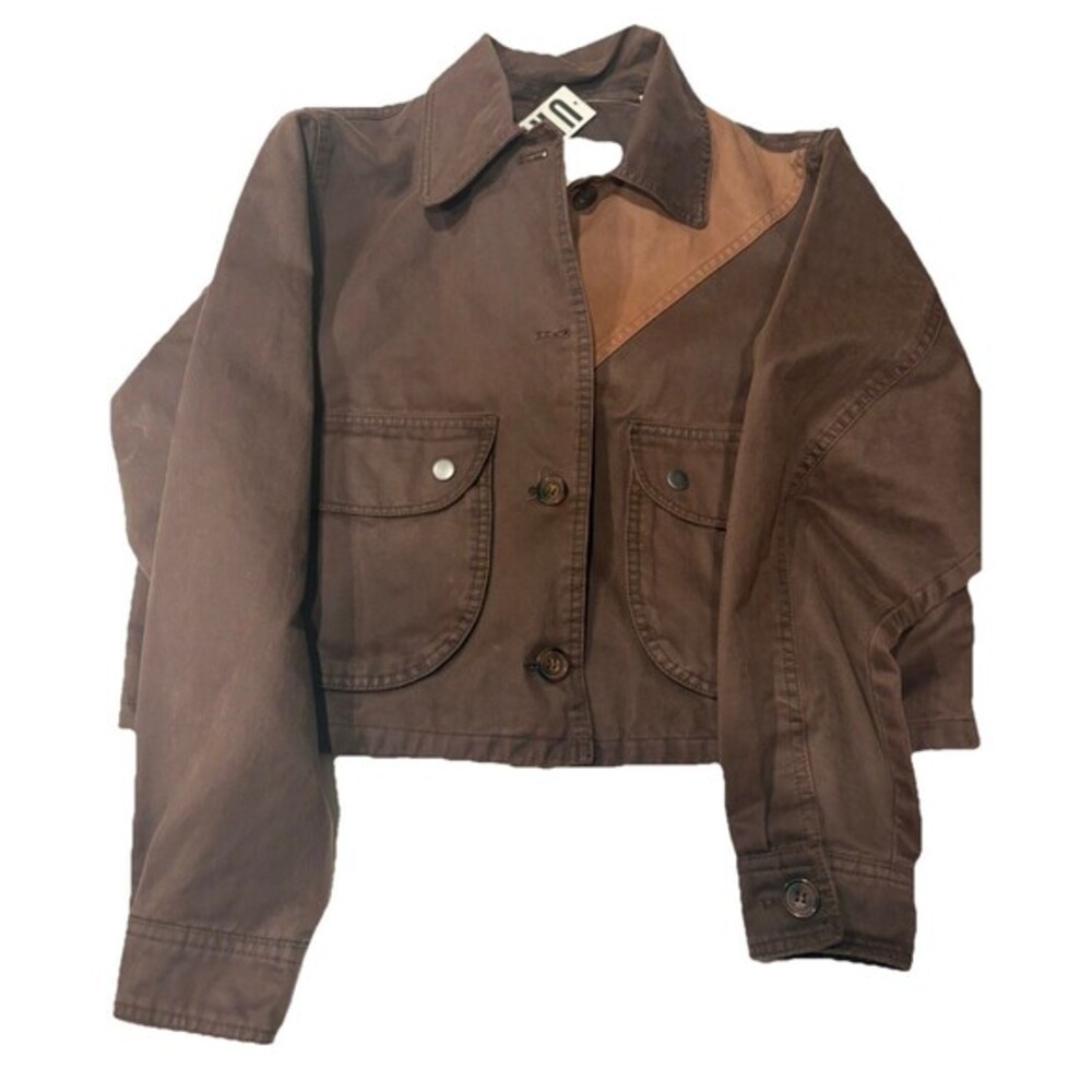 BDG Jacket Women's Medium Brown Luca Canvas Heavyweight Workwear Zip NEW $109